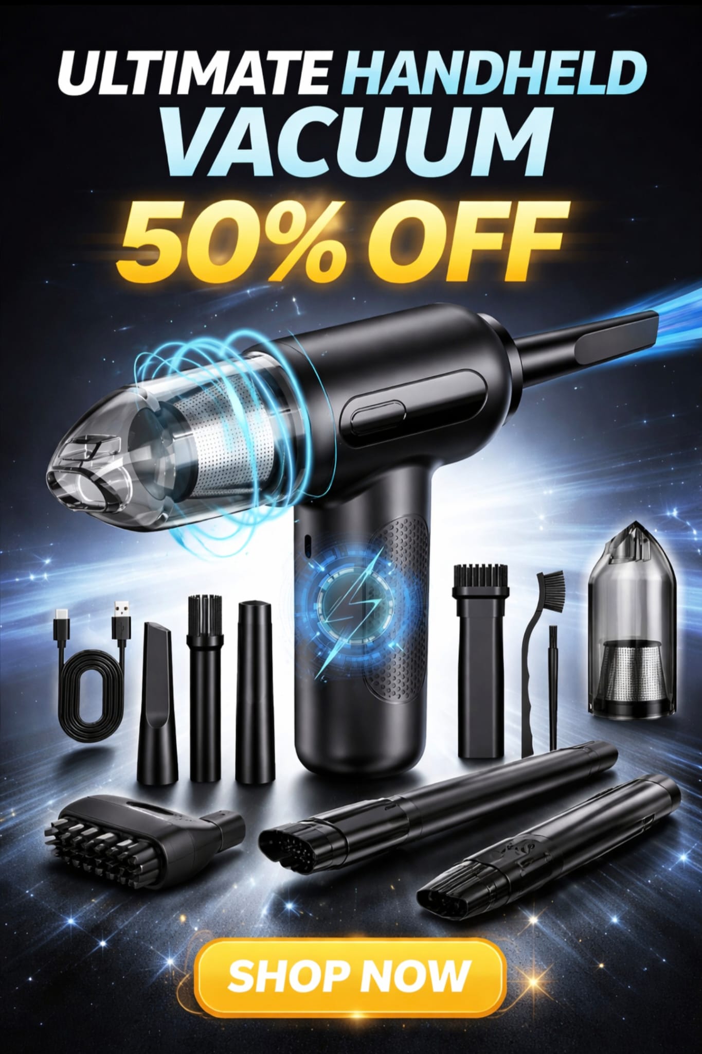 CleanRide™ Pro – 2-in-1 Car Vacuum & Air Blower